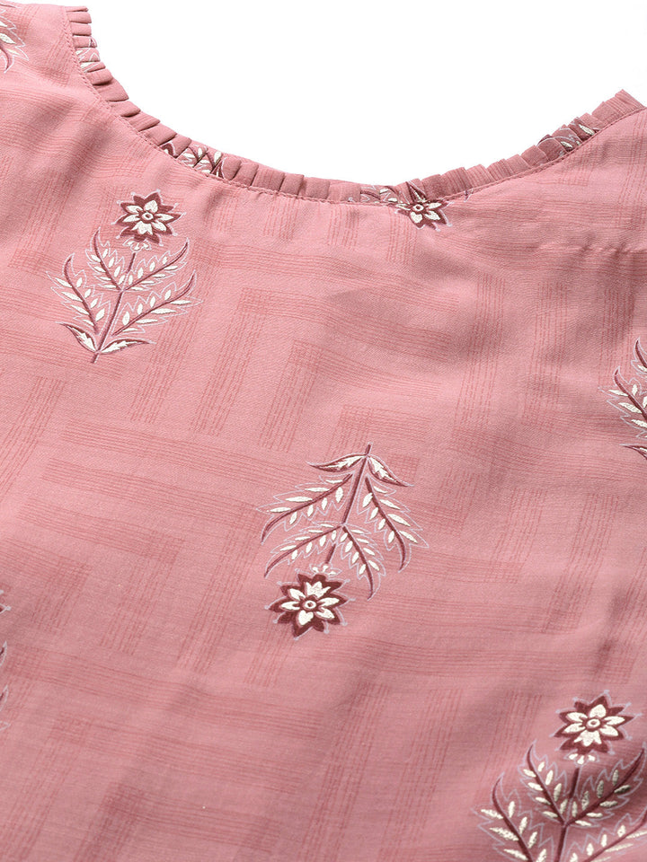 Pastel Indie Print Gota Embellishment Kurta Sharara Set