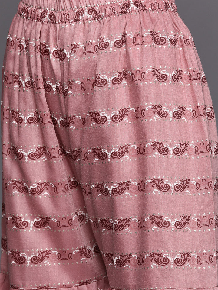 Pastel Indie Print Gota Embellishment Kurta Sharara Set