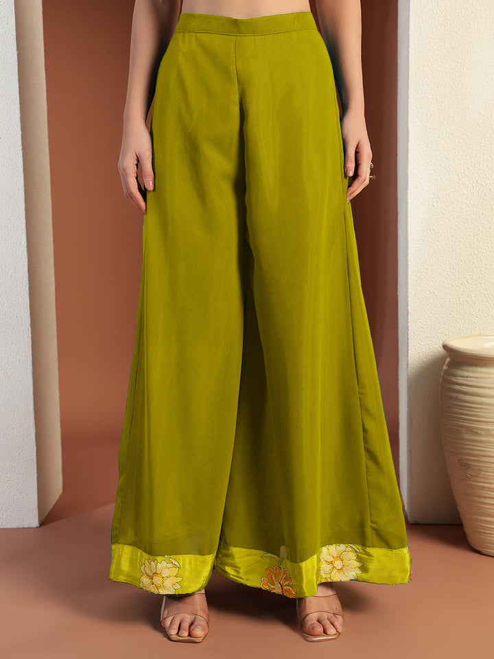 Digital Ombre Floral Print Kurta Set with Tasseled Hemline and Pearl Embellishments