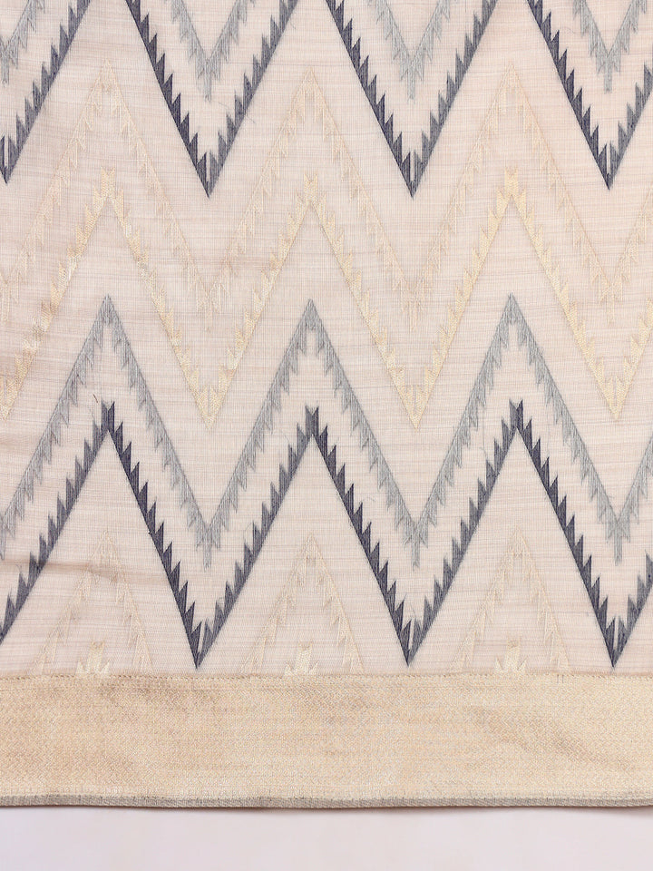 Ageless Traditional Banarasi Chanderi Jute Cotton Saree with Meenakari Resham Weaving