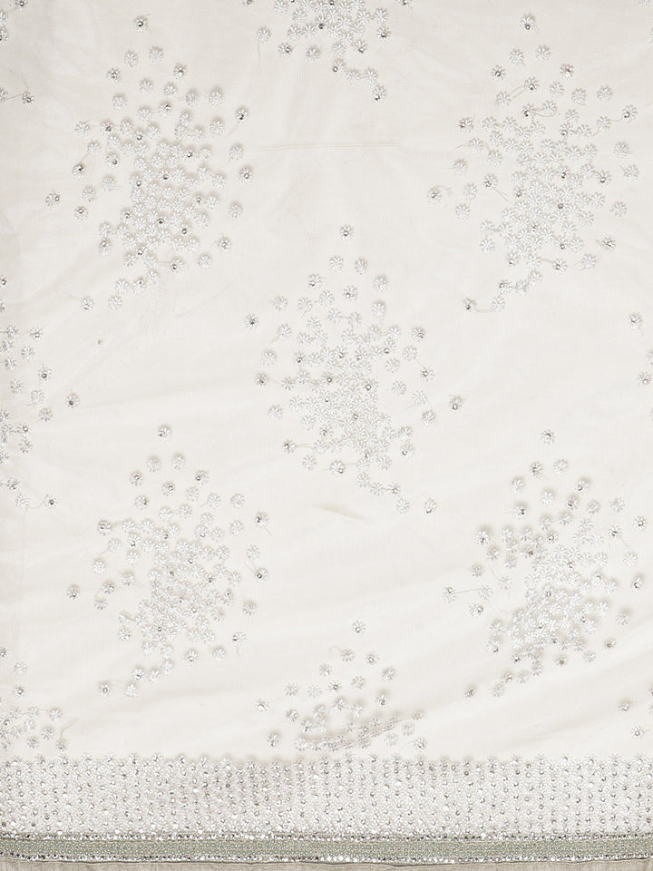 Net Embellished Saree with Resham Embroidery