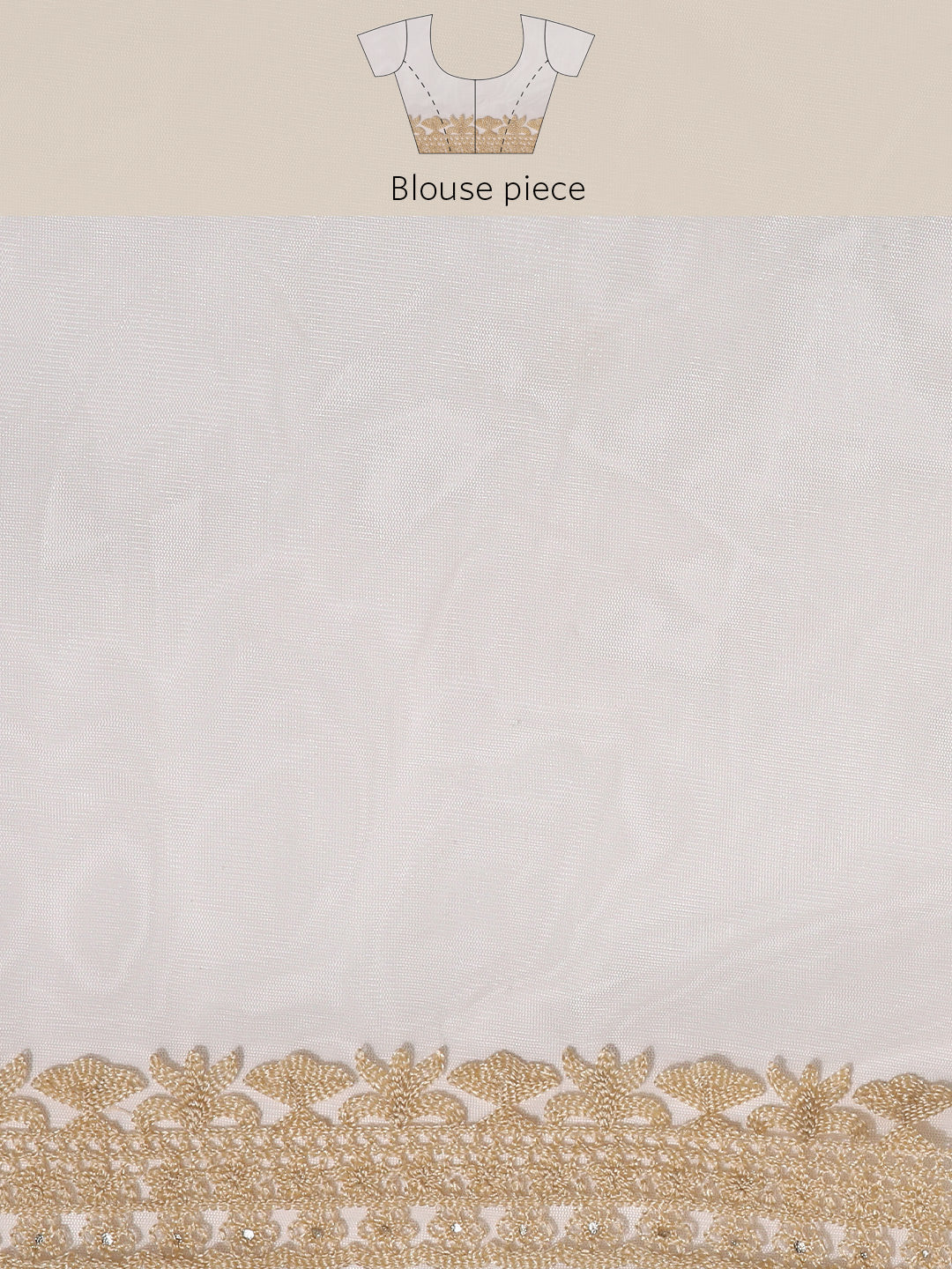 Cream Multi Color Resham Embroidered Contemporary Tulle Saree