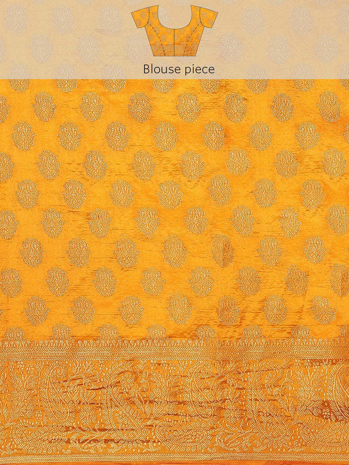 Red Banarasi Ethnic & Paisley Motifs Stone Embellished Silk Saree