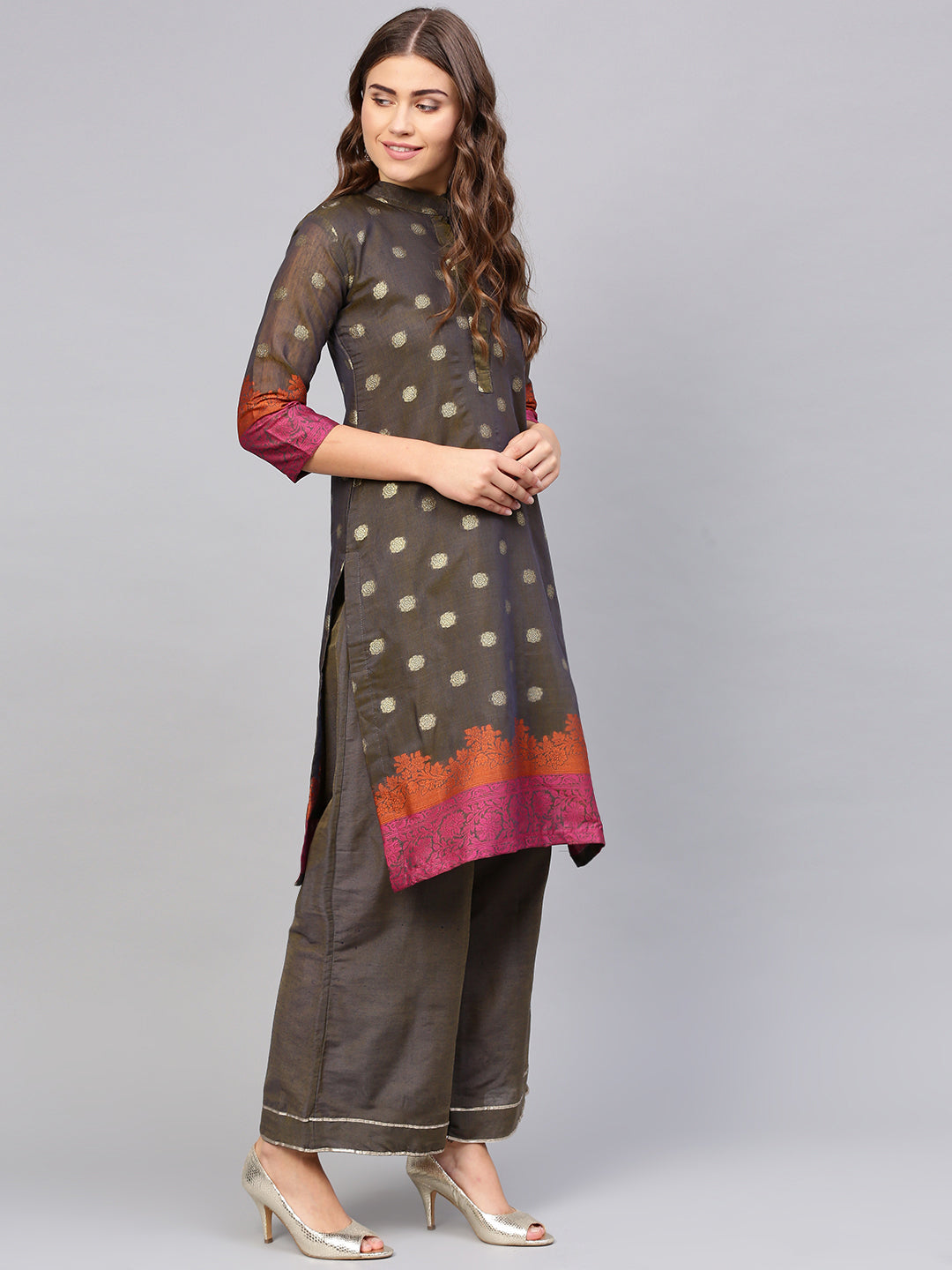 Banarasi Handloom Dress Material with Zari Resham Weaving