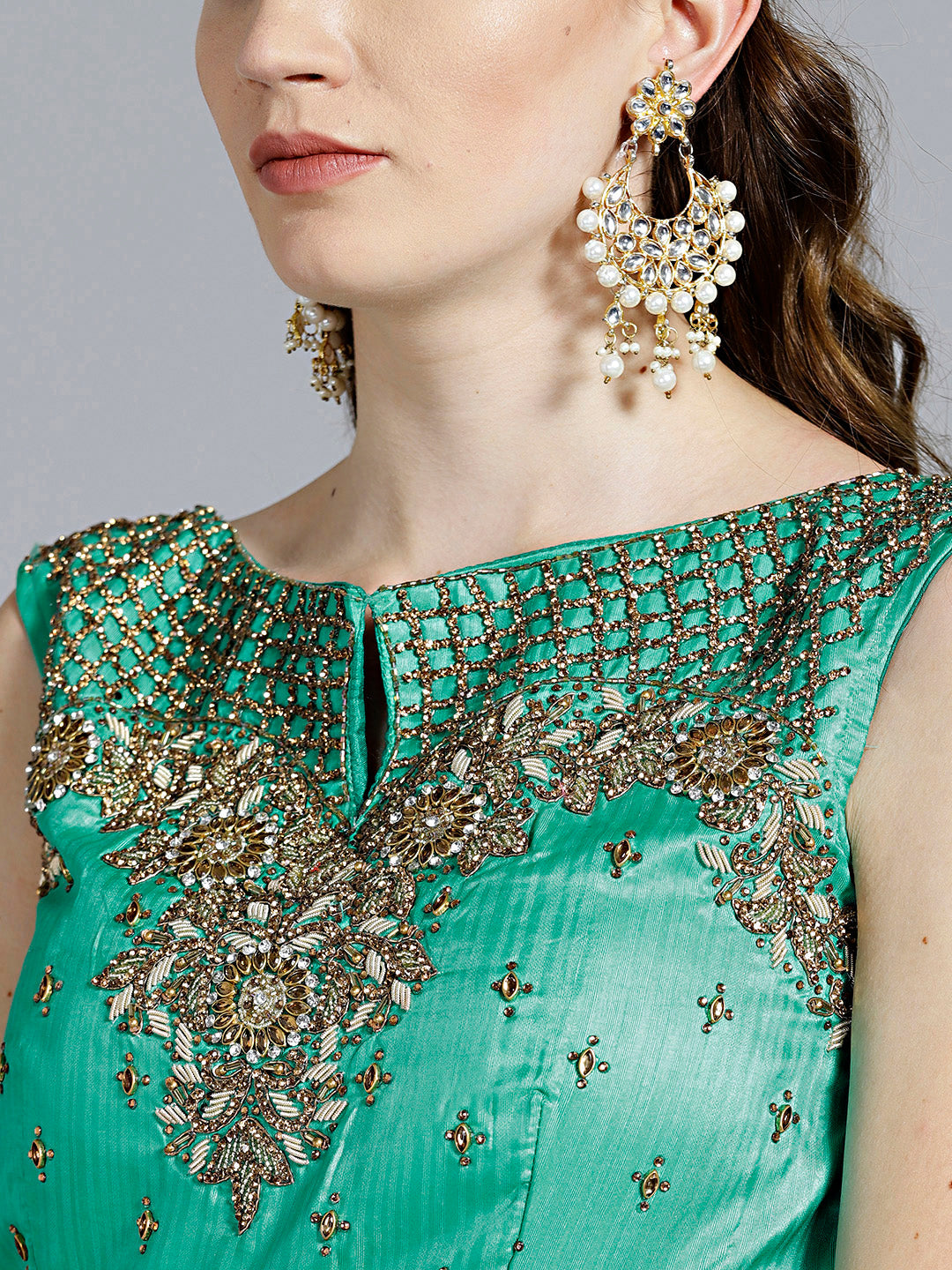 Colorblocked Gota Embroidered Silk Lehenga Choli