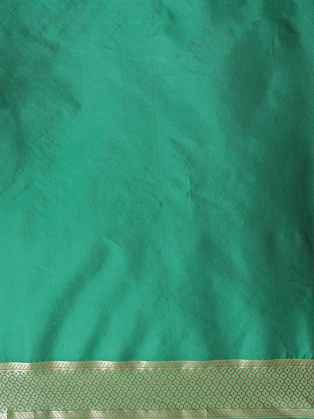 Banarasi Handloom Silk Saree with Gold Oxidised Zari Woven Paisleys in a rich jaal