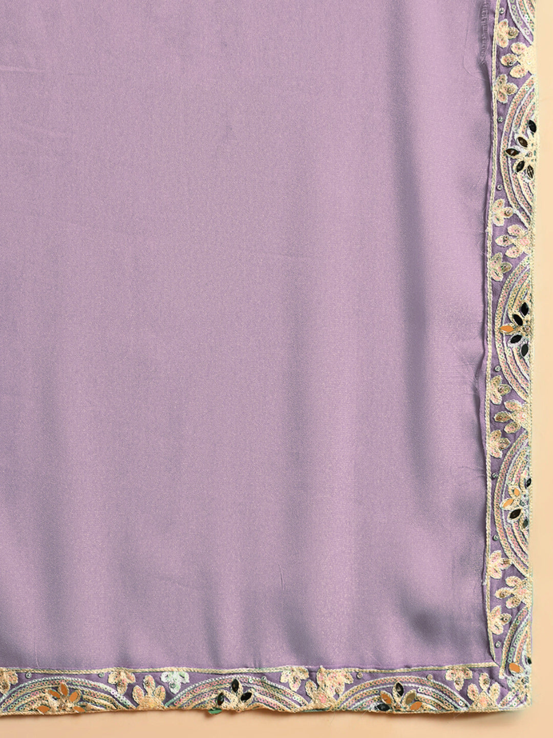 Resham & Sequin Embroidered Kurta Set with Kalidar Pallazo & Crystal Embellishments