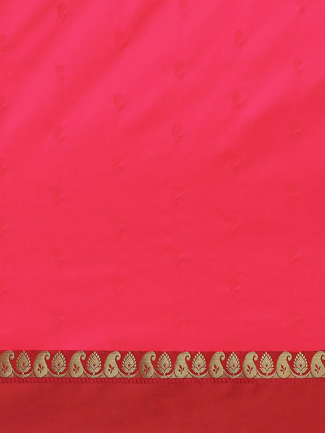 Pink & Red Zari Silk Blend Gadwal Saree