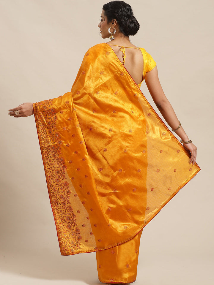 Tussar Banarasi Saree with Resham Floral Embroidery