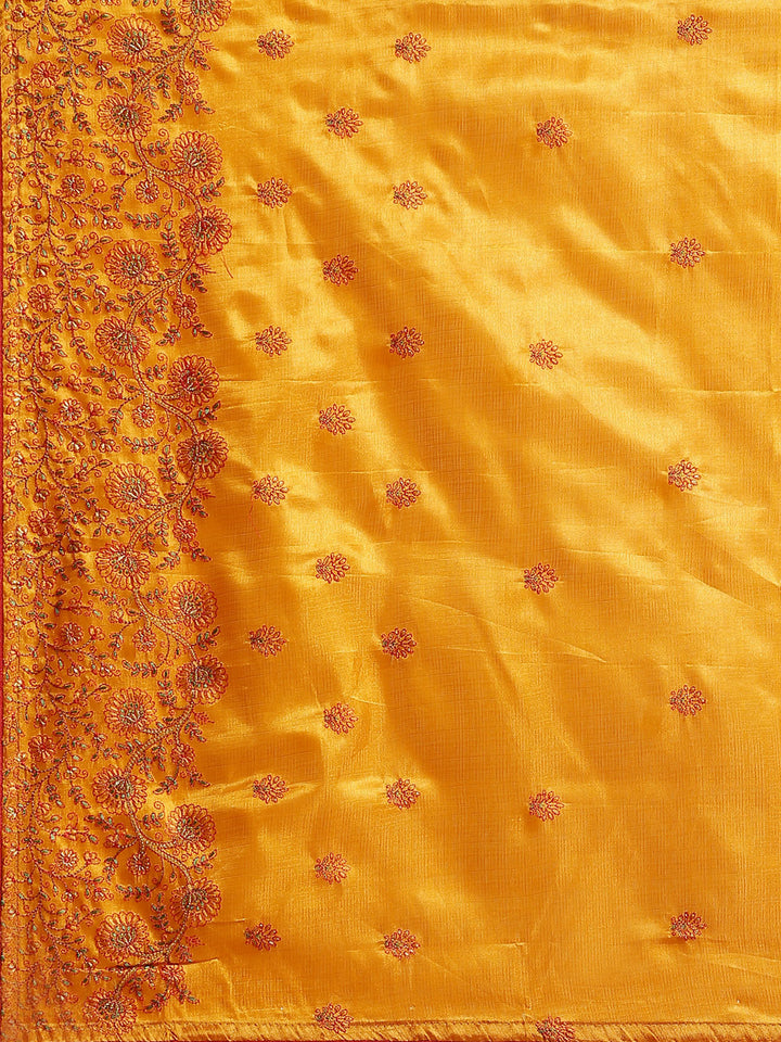 Tussar Banarasi Saree with Resham Floral Embroidery