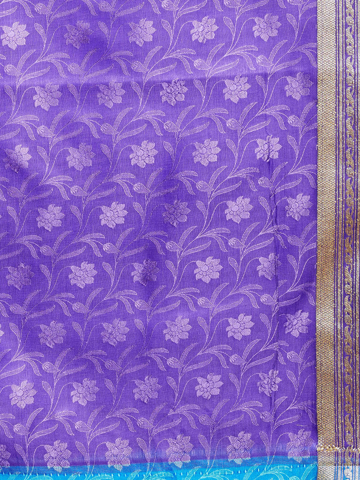 Red & Blue Coloured Banarasi Art Silk Saree