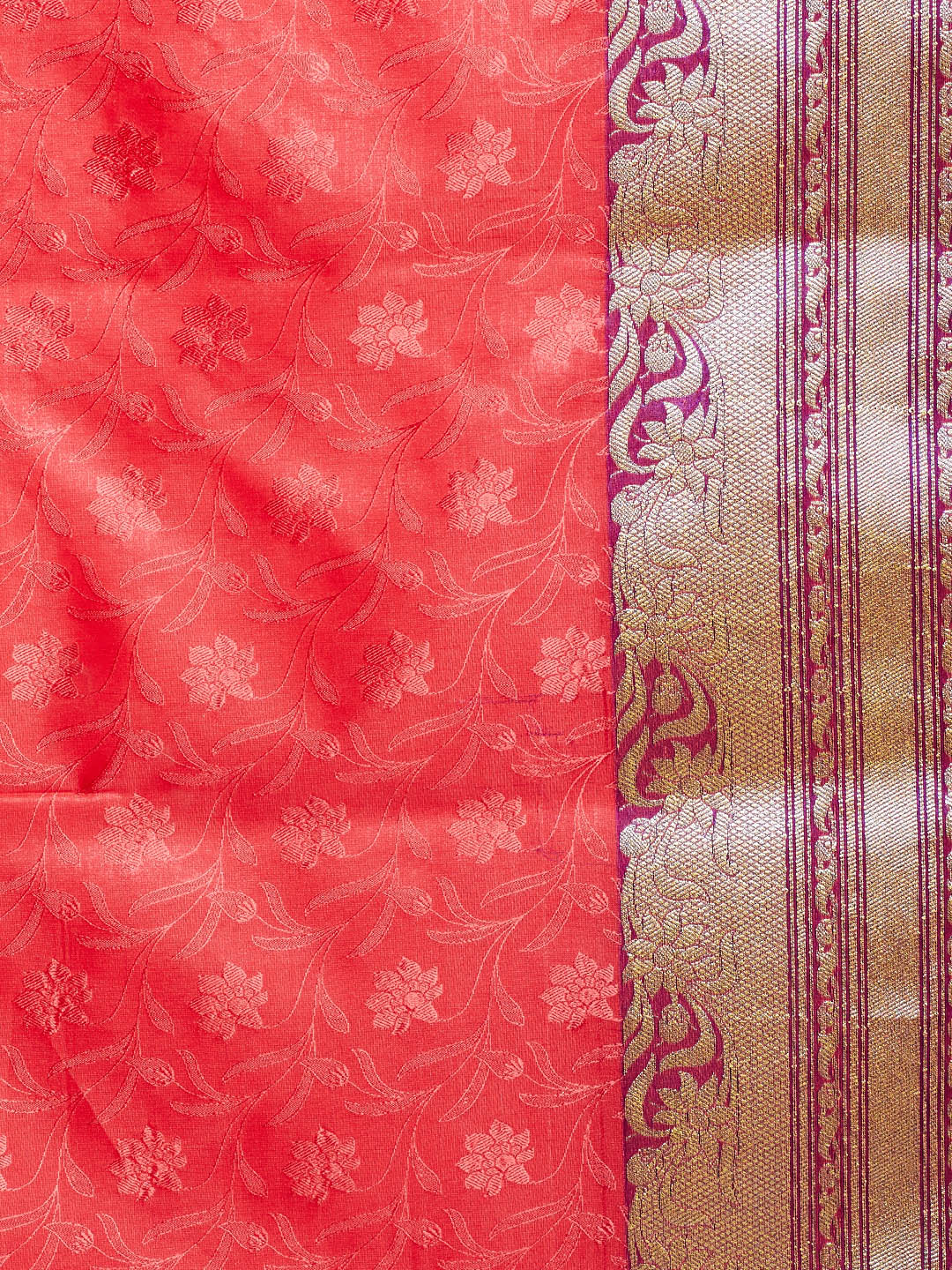 Red & Blue Coloured Banarasi Art Silk Saree