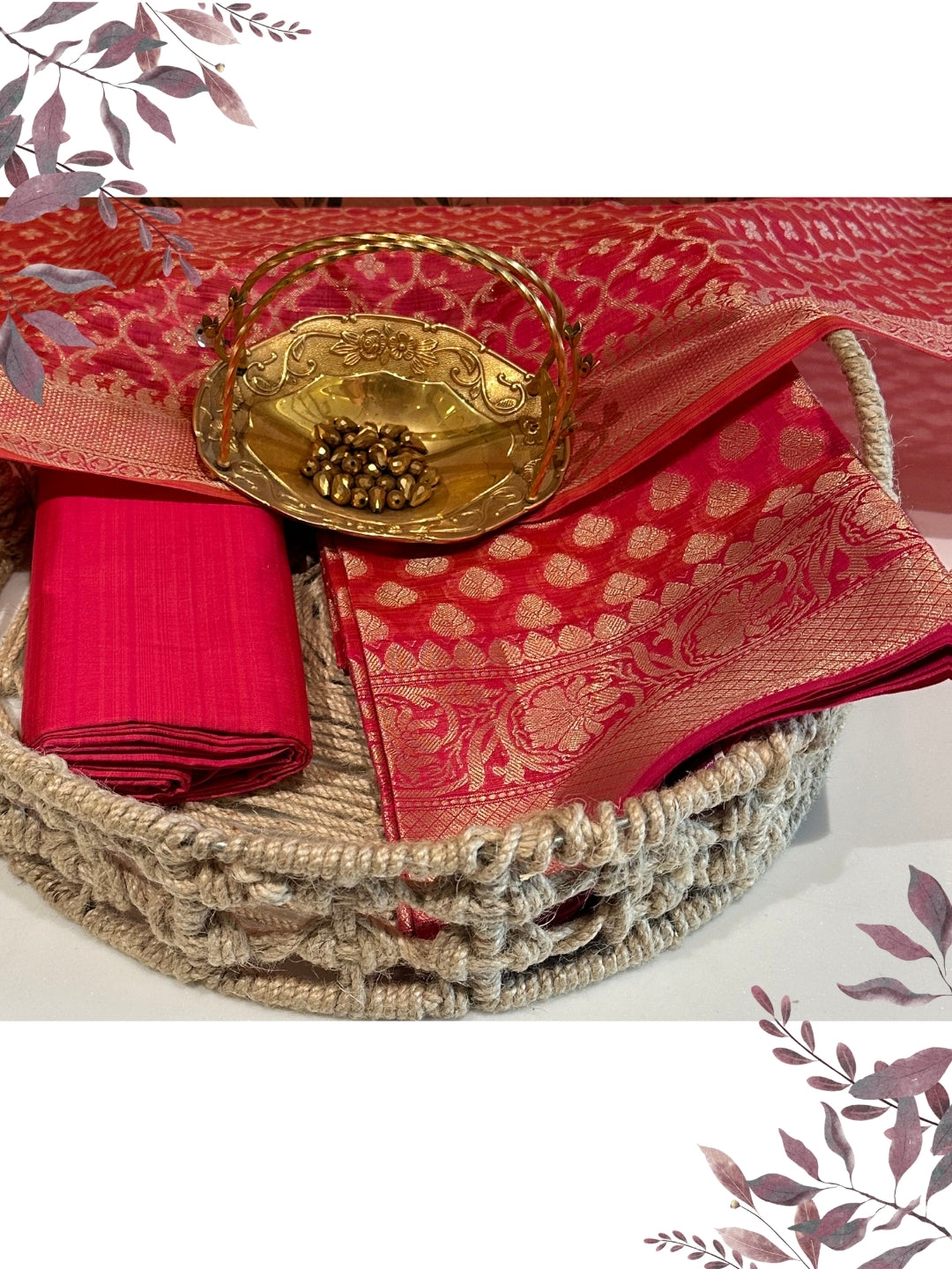 Red Woven Traditional Suit