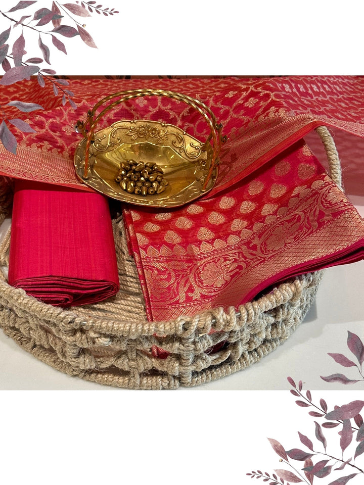 Red Woven Traditional Suit