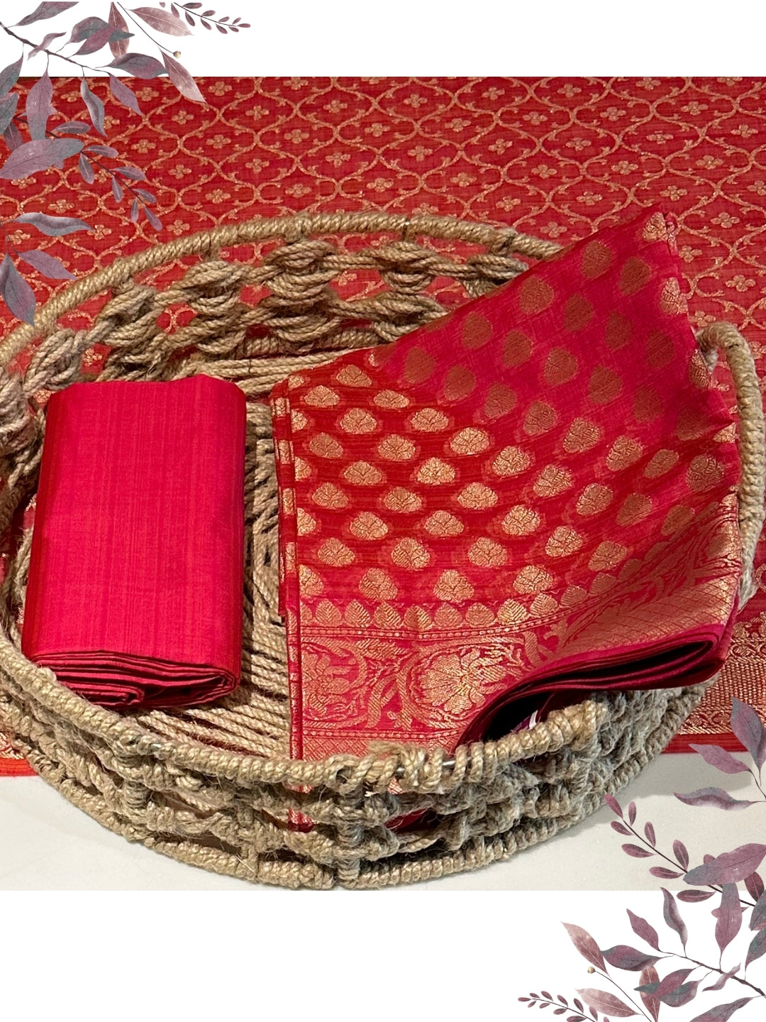 Red Woven Traditional Suit