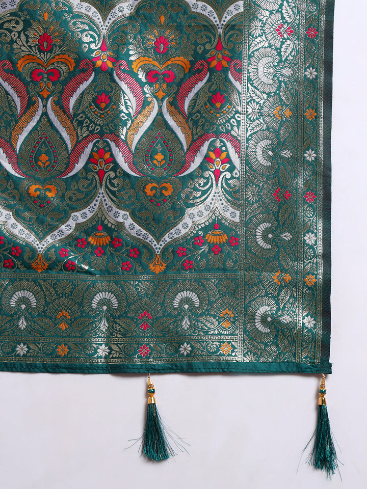 Traditional Banarasi Handloom Gharchola Patola Silk Saree with Gold Meenakari Weaving