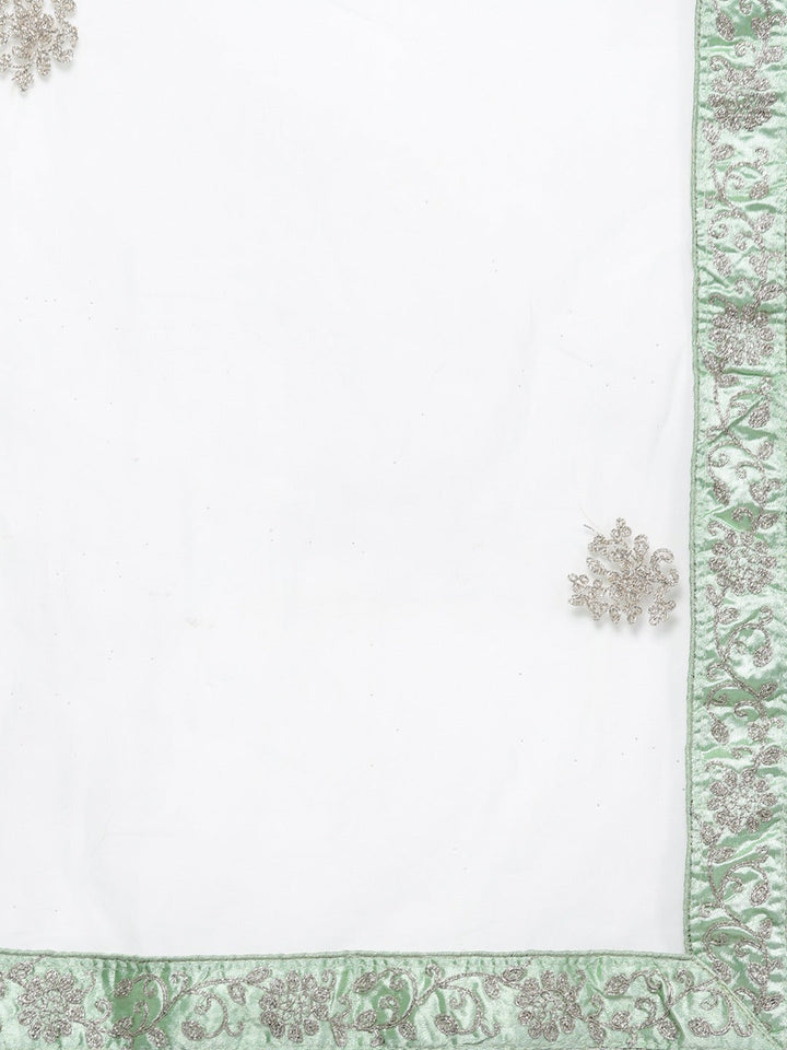 Silver Jaal Kasab Zari Net Embroidered Lehenga Set