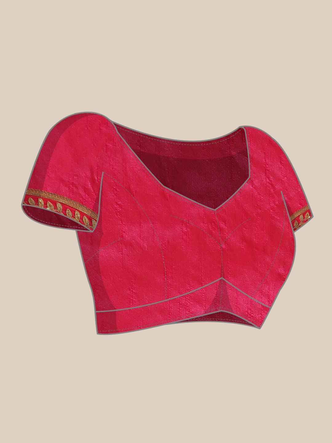 Red, Orange Georgette Bandhani Print Saree & Gota Patti Jaipuri Border