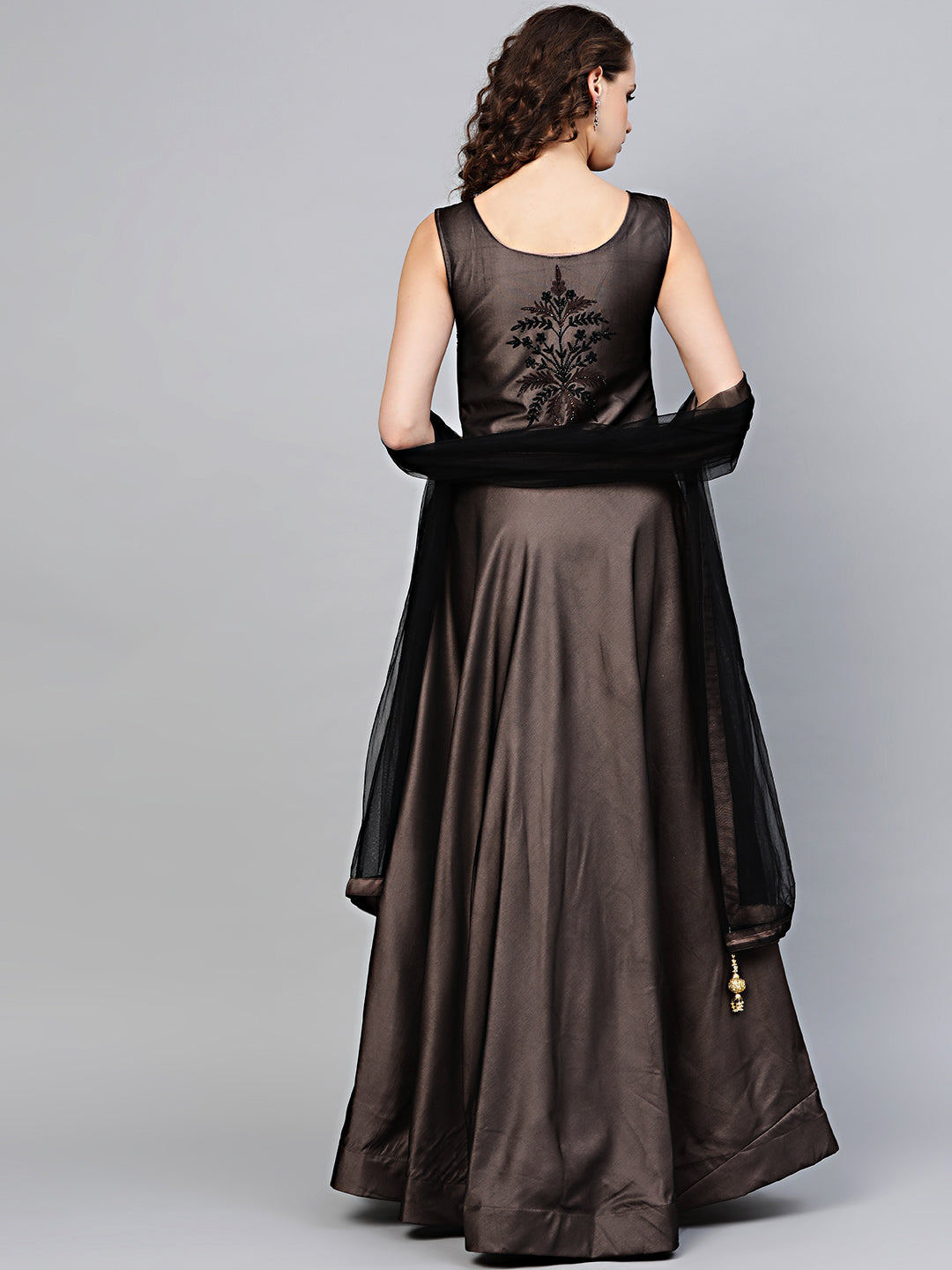 Anarkali Cocktail Gown with Resham Embroidery