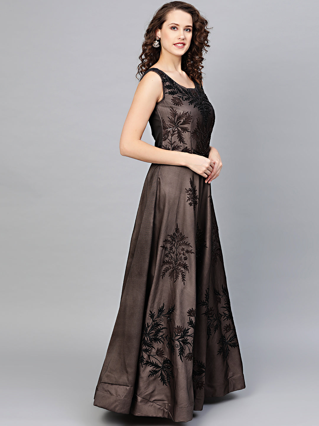 Anarkali Cocktail Gown with Resham Embroidery
