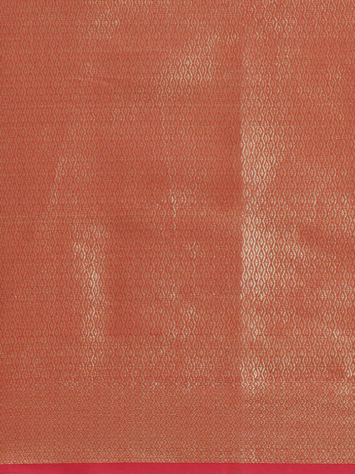 Banarasi Chanderi Saree with Gold Zari & Resham Artistic Motifs & Floral Woven border