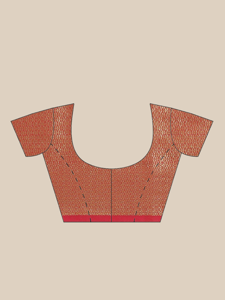 Banarasi Chanderi Saree with Gold Zari & Resham Artistic Motifs & Floral Woven border