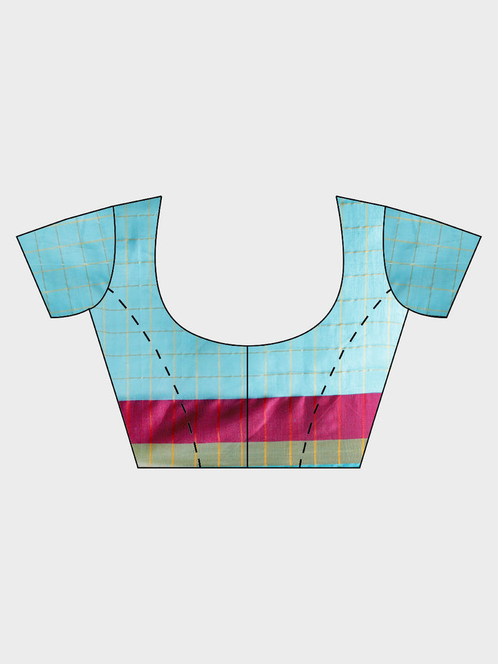 Checked Chanderi Silk Saree with Jacquard Blouse