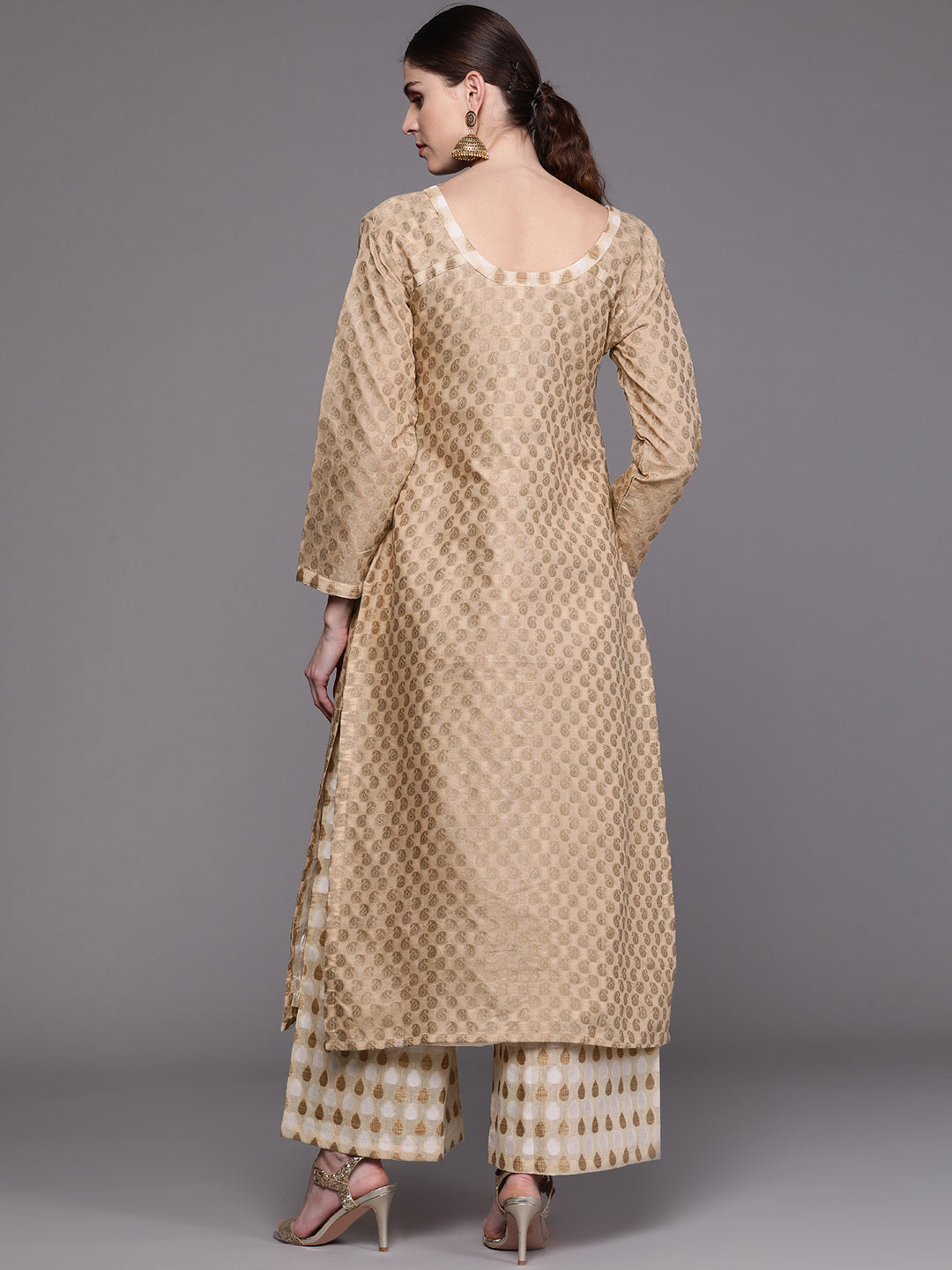 Chanderi Jacket style Kurta Pallazo Set