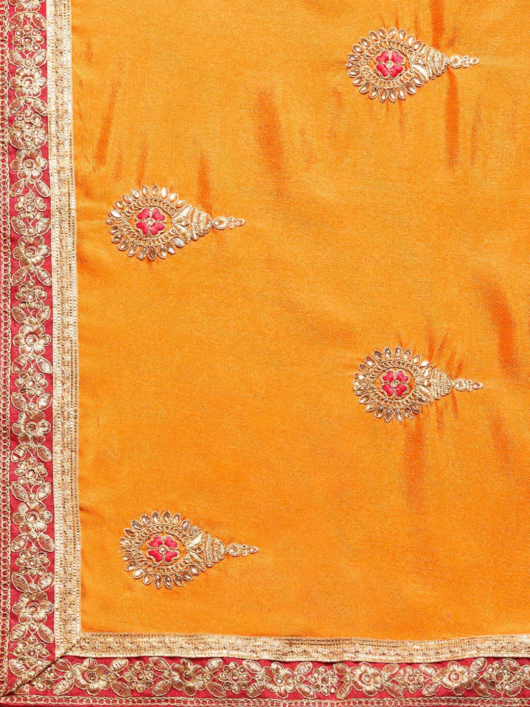 Crepe Silk Zari Embroidered Saree