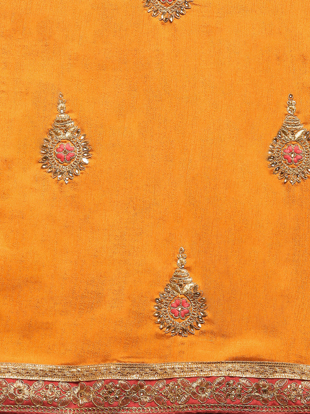 Crepe Silk Zari Embroidered Saree