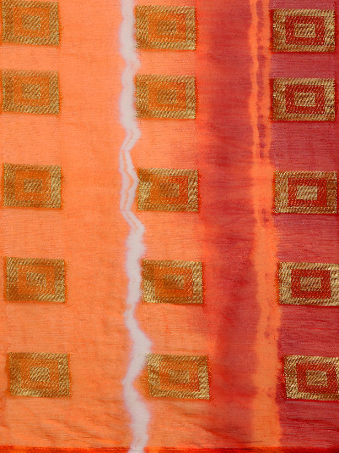 Chiffon Checked Ombre Bandhej Saree