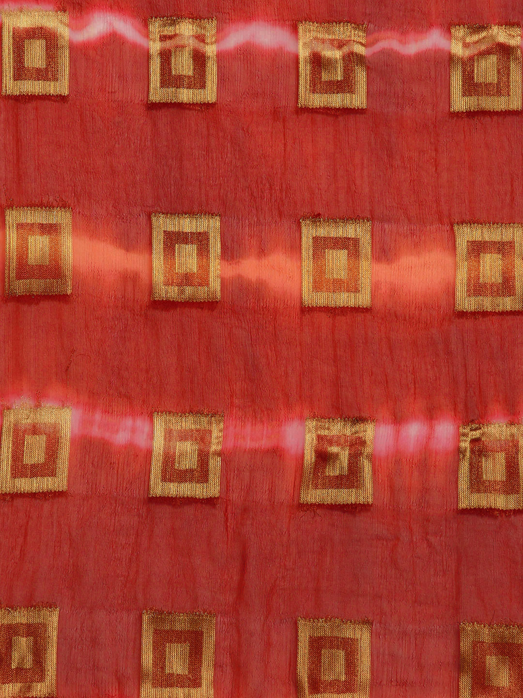 Chiffon Checked Ombre Bandhej Saree