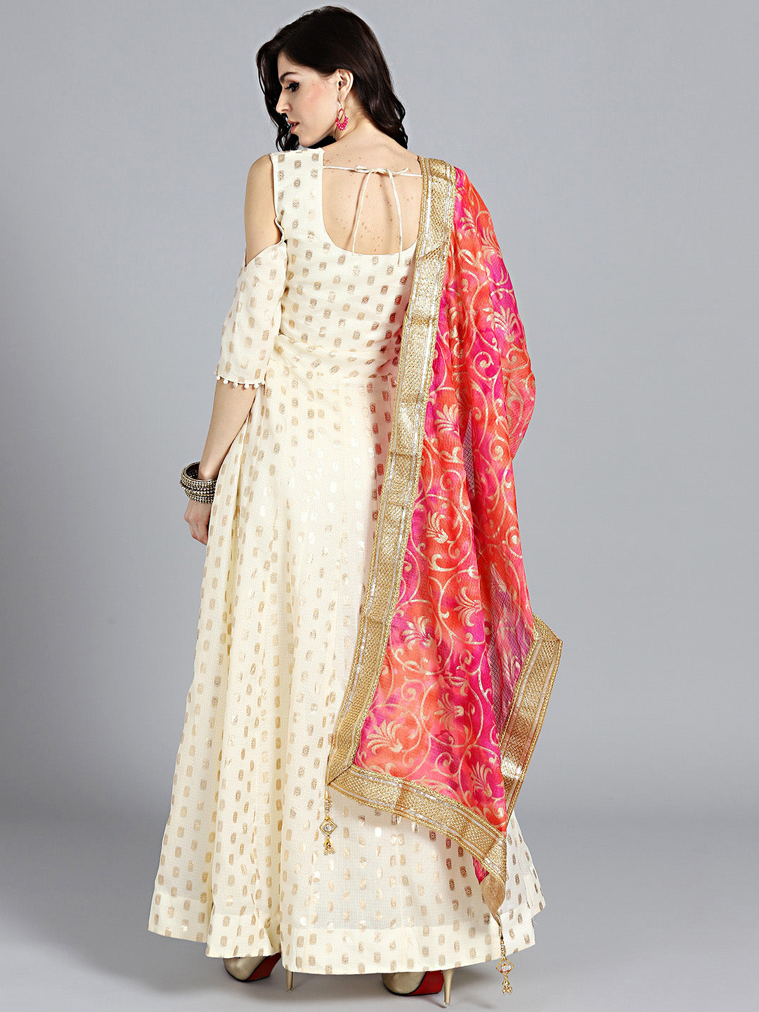 Embellished Anarkali Suit with Ombre Chanderi Dupatta