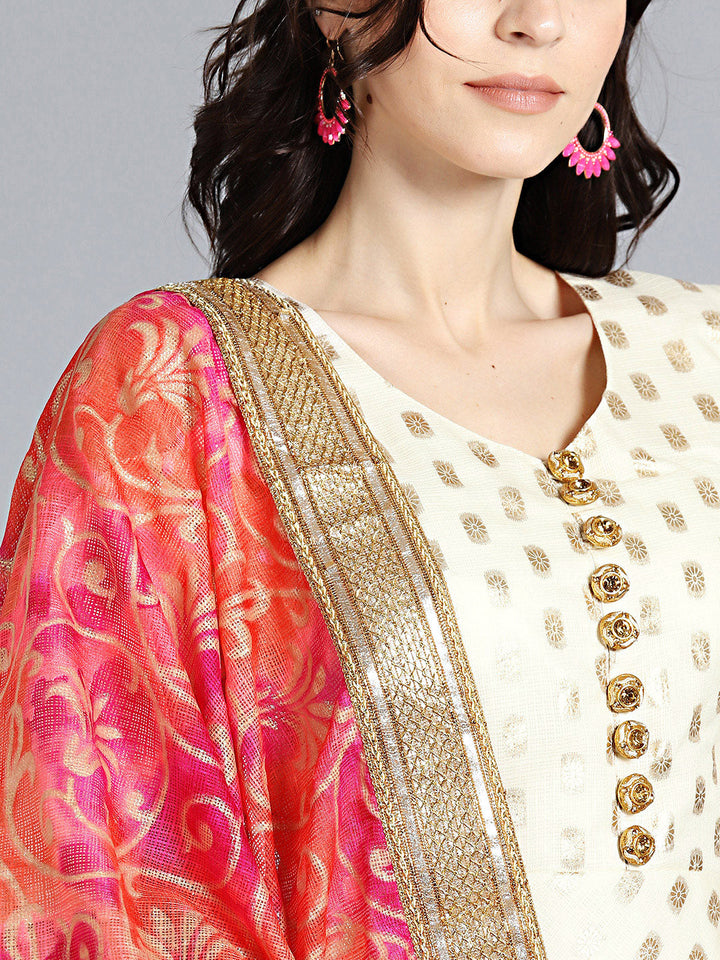 Embellished Anarkali Suit with Ombre Chanderi Dupatta
