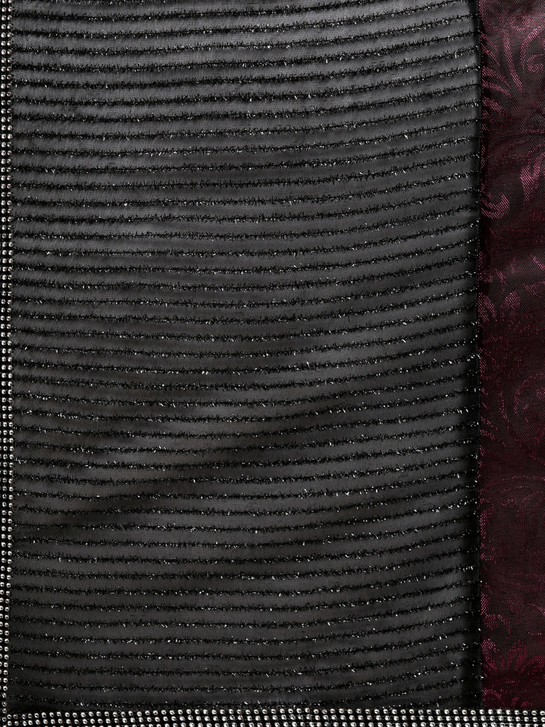 Embellished Lycra Panelled Saree with Self Jacquard Pattern