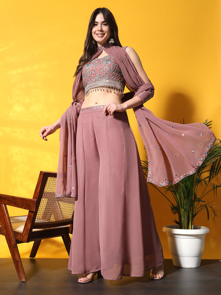 Mauve Mystique Embroidered Co-Ord Set
