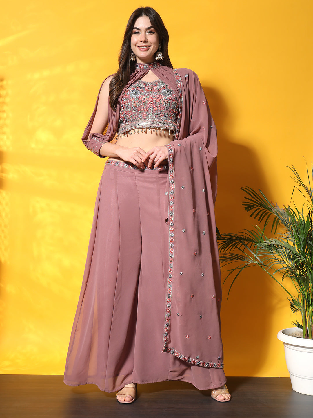 Mauve Mystique Embroidered Co-Ord Set