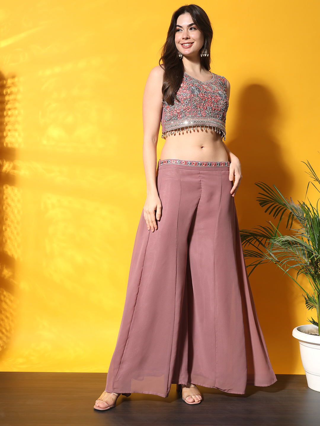 Mauve Mystique Embroidered Co-Ord Set