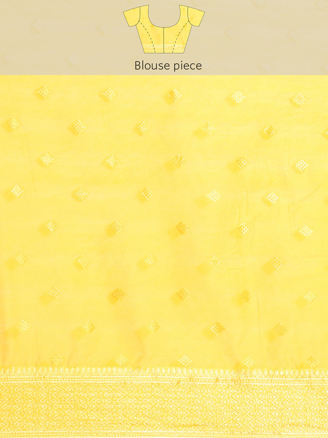 Yellow Banarasi Floral Resham Silk Saree With Contrast Blouse