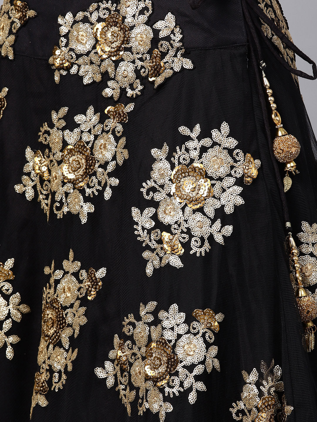 Crop Top Lehenga Choli with Zari Sequin Embroidery