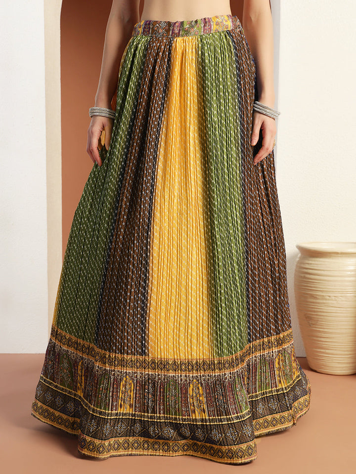 Chhabra 555 Multicolor Ombre Bandhani Lehenga with Embellished Tasseled Choli & Sequinned Dupatta