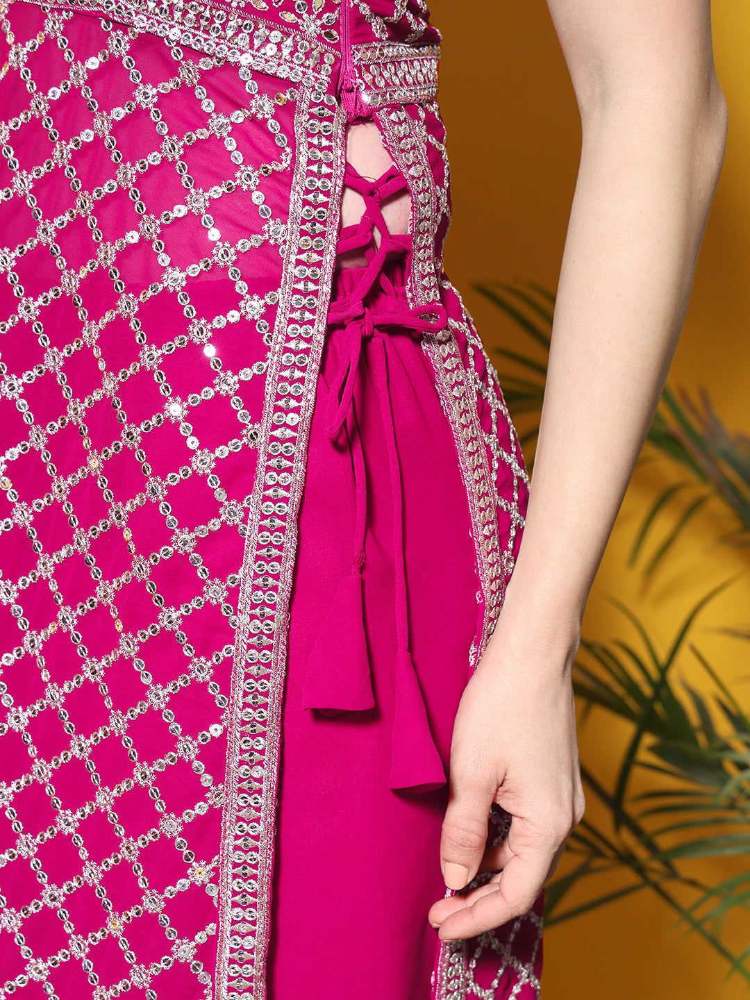 Nyraa Kurta Set with Afghan Harem Pants & Draped dupatta