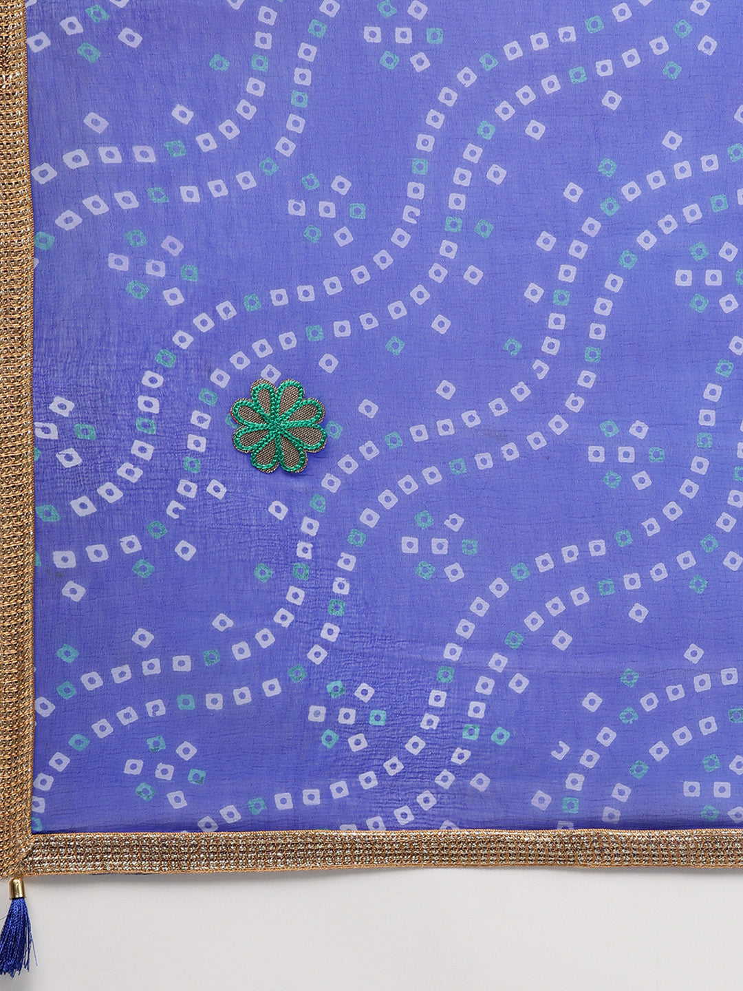 Chanderi Dress Material with Ombre Bandhani Dupatta