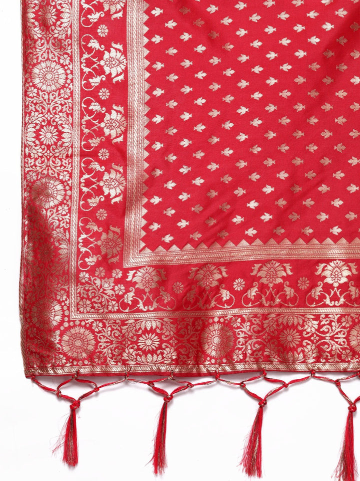 Green Semi Stitched Banarasi Silk Lehenga with Resham Weaving