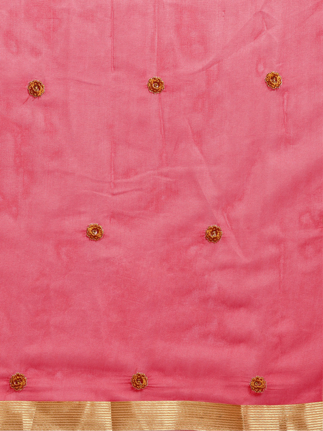 Chanderi Panelled Saree with Resham Embroidered Floral Motifs