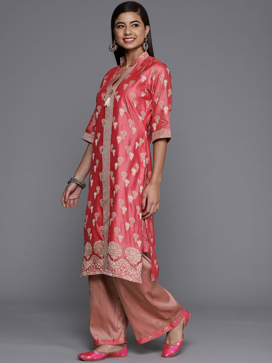 Banarasi Weaving Unstitched Suit Salwar Set With Handloom Dupatta