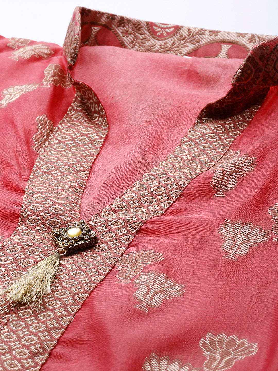 Banarasi Weaving Unstitched Suit Salwar Set With Handloom Dupatta