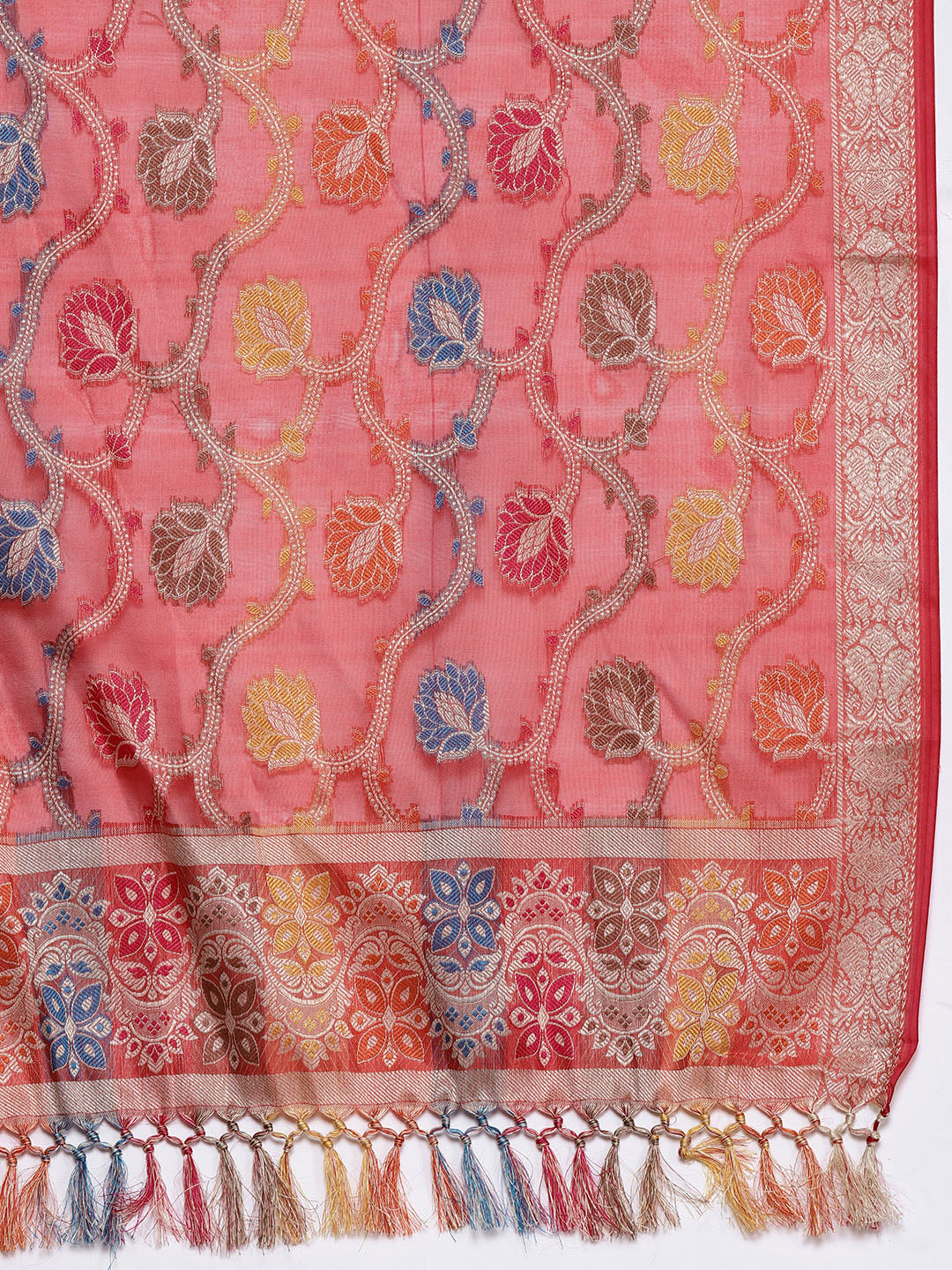 Banarasi Weaving Unstitched Suit Salwar Set With Handloom Dupatta