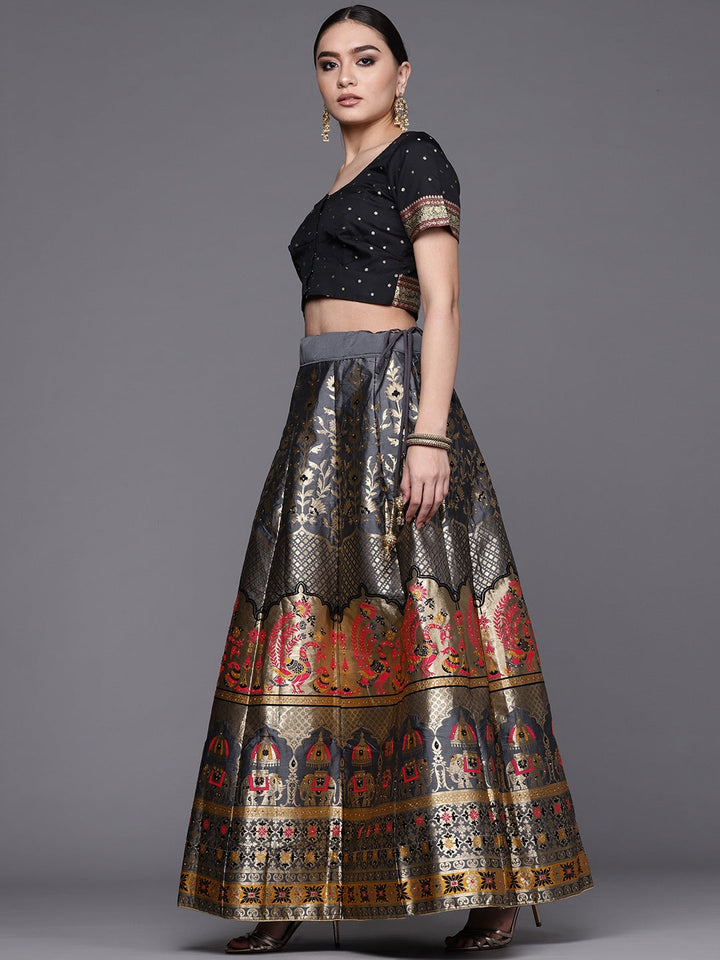 Banarasi Silk Lehenga Choli with Zari & Resham Weaving