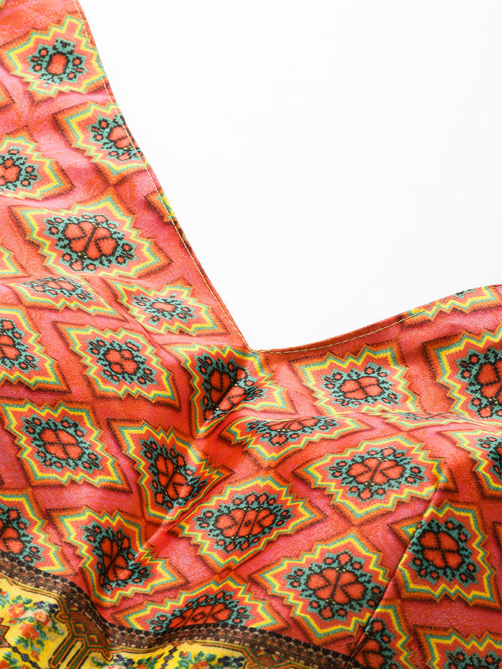 Semi-stitched Digital Print Lehenga Set
